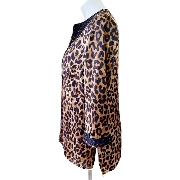 Jones New York Leopard Print Blouse Tunic Top - Picture 4 of 6